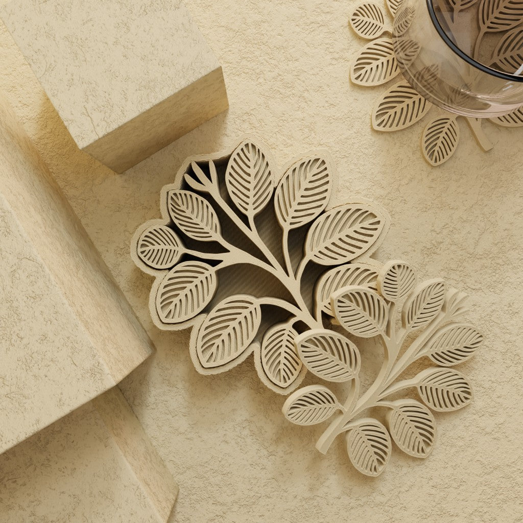Leaf-shaped Coaster Bundle