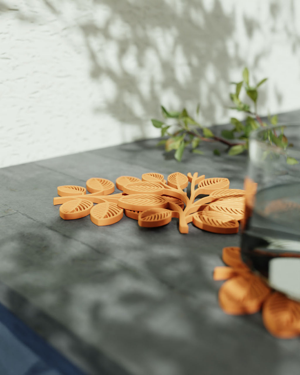 Leaf-shaped Coaster Bundle